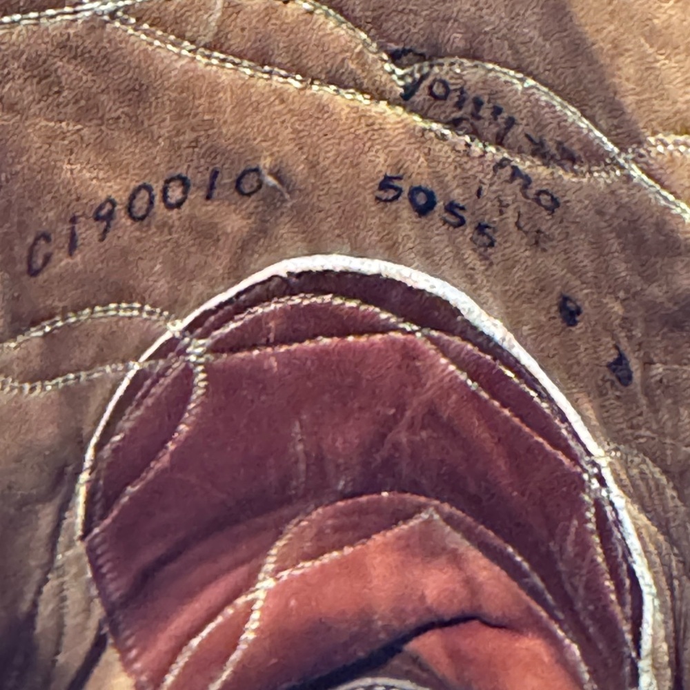 Tony Lama Brown Leather Cowboy Boots men’s size 8D vintage - Picture 5 of 9
